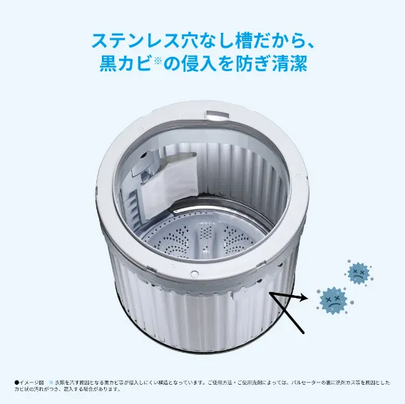 洗濯乾燥機(縦型・穴なし槽)